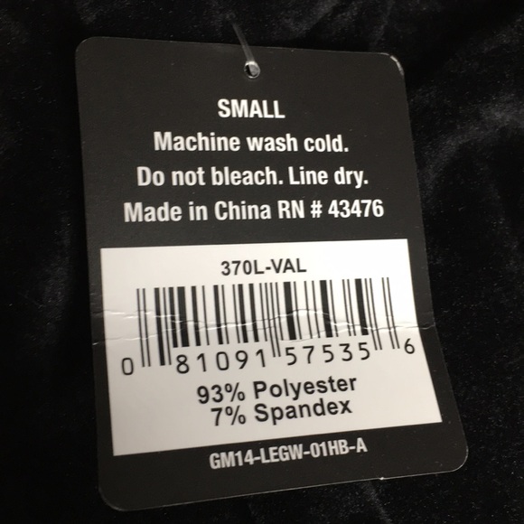 Gold Metal Fashion Velour Leggings Black - Picture 8 of 11